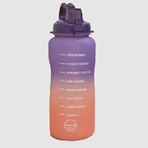NWT Mayim Motivational Sports Water Bottle Orange and  Purple w/ Handle 64oz
